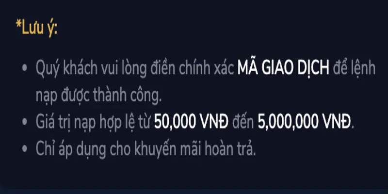 Những lưu ý khi nạp tiền nhà cái