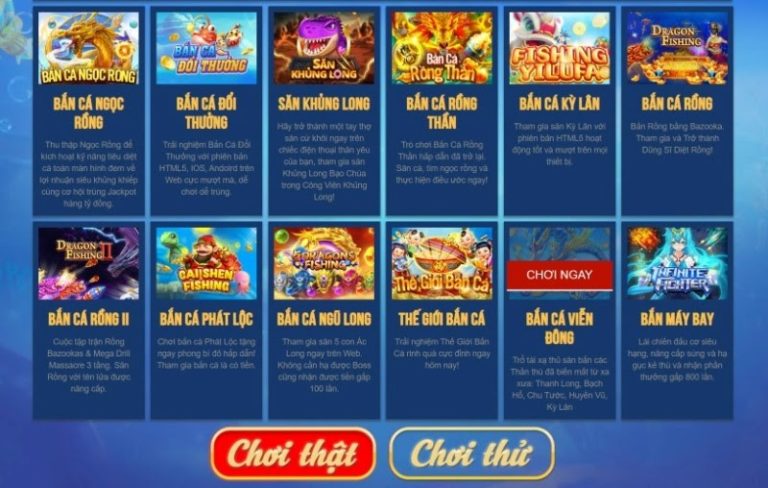 Kho game bắn cá đa dạng cho anh em chọn lựa